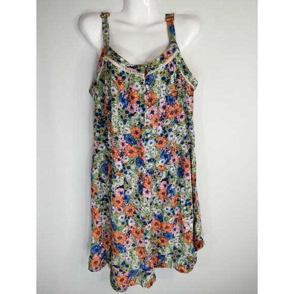 Wild Fable Women Floral Tiered Mini Dress Multicolor XL NWT Boho Coastal Prairie - Picture 1 of 9